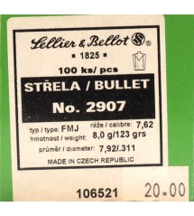 Sellier & Bellot N° 2907 cal. 7,62 gr 123 FMJ
