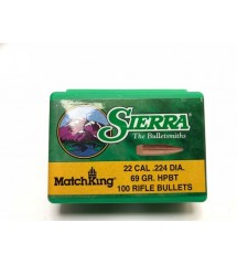 SIERRA MATCHKING RIFLE BULLET 22 CAL (.224) DIA. 69gr HPBT